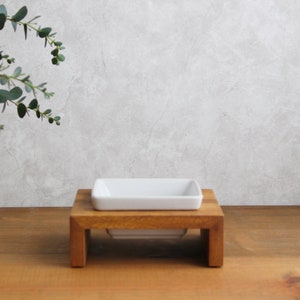 MESHIDAI MUKU - SS1 , Pet food bowl - W15 x D15 x H5  (cm)  200cc , cat , dog, puppy , Wood style, pet food stand, Interior,