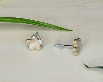 Blumen Ohrstecker Mini Polymerclay Edelstahl