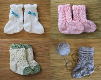 Newborn Baby Socks Knitting Pattern Snoo's Knits – Pattern Only