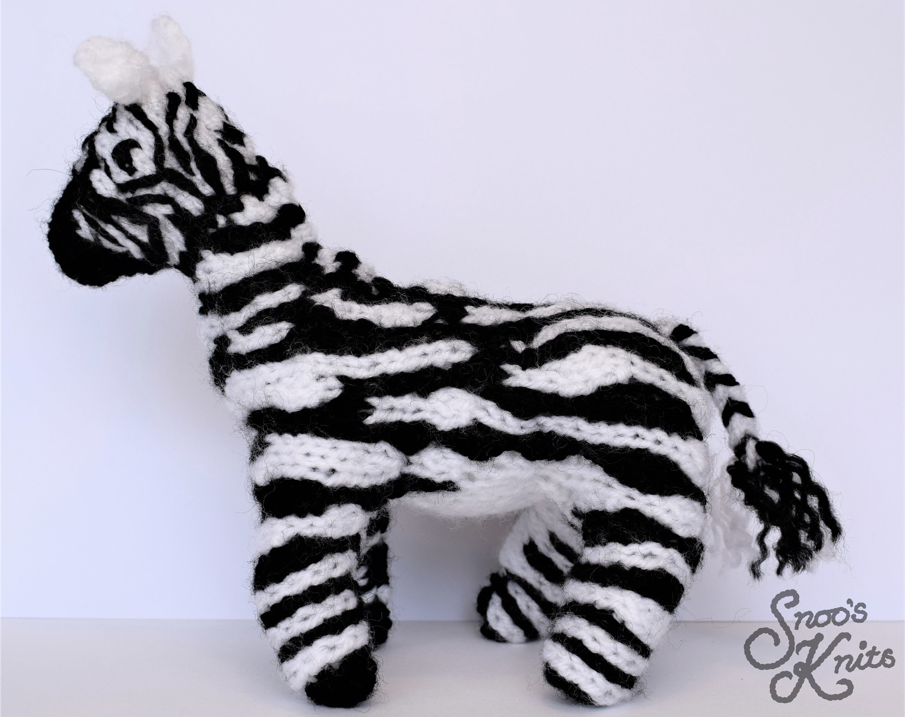 Zebra Knitting Pattern Snoo's Knits Pattern Only Etsy