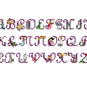 Fairytale Alphabet Cross-Stitch Pattern – Pattern Only
