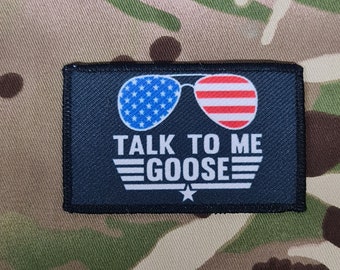 50mm x 80mm Patch Badge - Talk to me goose - morale patch - tacti-cool - tactical - pilot - fighter pilot f35