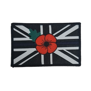 Linha Azul Fina / Polícia / Papoila Vermelha / Patch de bandeira preta e branca / emblema tecido 50 mm x 80 mm, Forças Armadas / lembrança