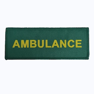 Ambulance  / woven patch / Identification badge - woven badge 40mm x 100mm approx 4CM X 10CM emergency service / healthcare