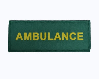 Ambulance  / woven patch / Identification badge - woven badge 40mm x 100mm approx 4CM X 10CM emergency service / healthcare