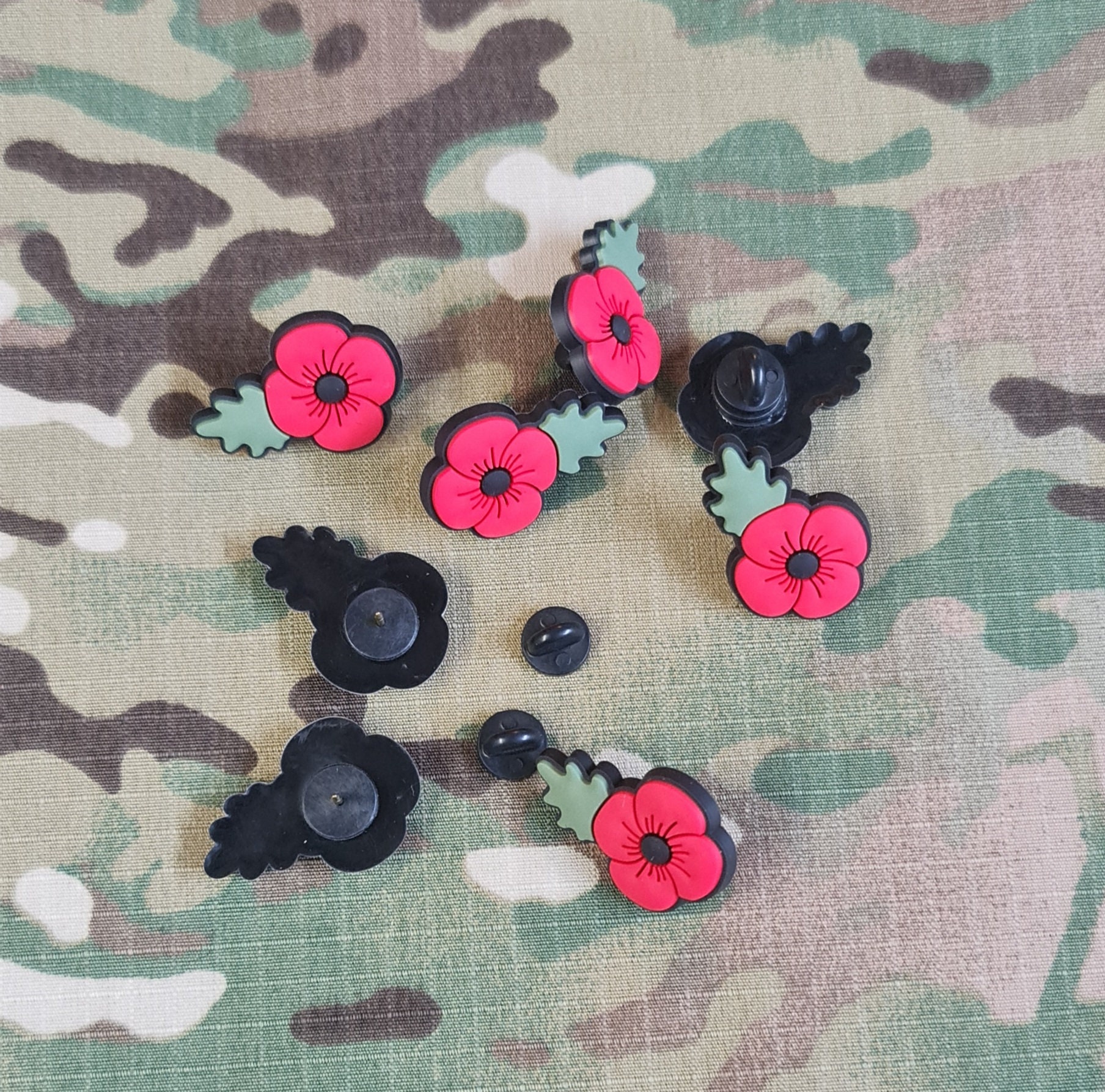 poppy lapel pin rubber pvc unique - badge - brooch - lapel pin - Regimental  - motif - para wings - commando Dagger - pegasus