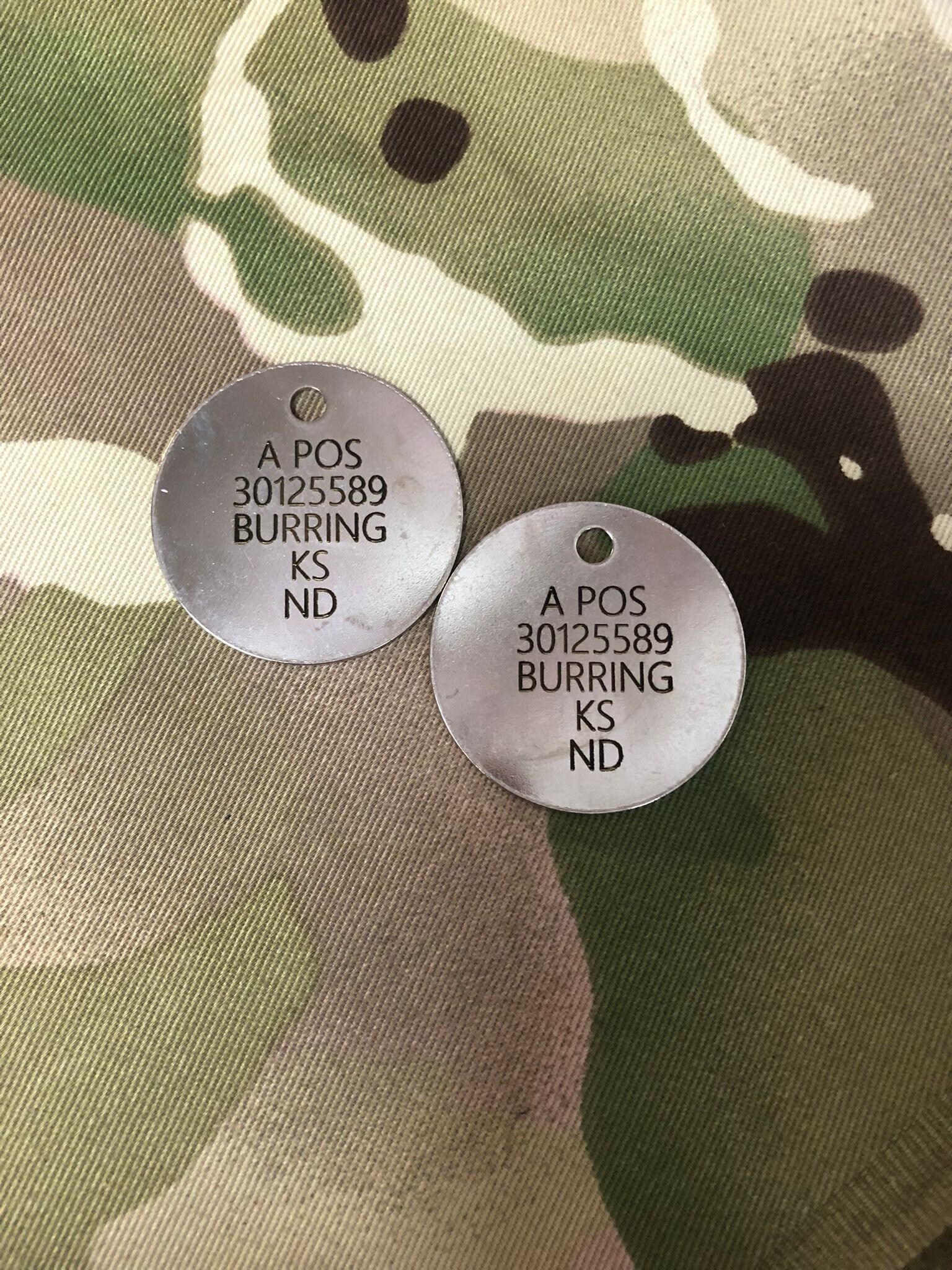 Genuine british army dog tags sale