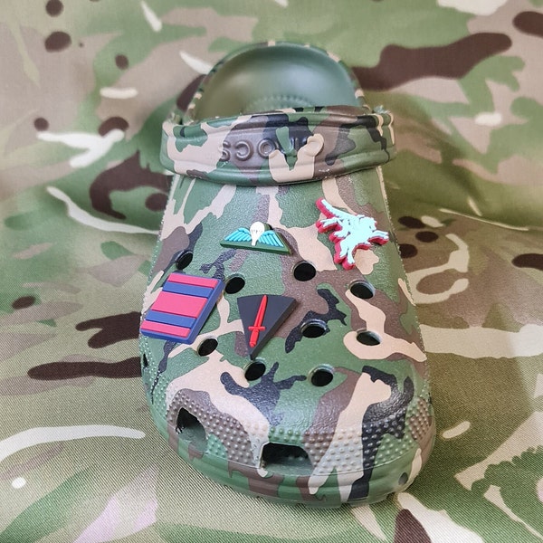 Croc / clog / water shoe - novelty charm / gem / jibbitz logo customise your tactical military footwear here