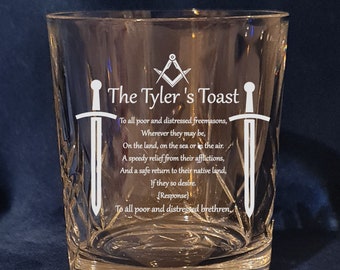Tylers Toast / Freemason / Masonic / Mason - Engraved High
