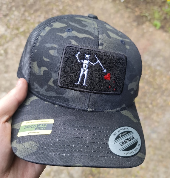 Black Baseball Cap with Velcro Patch {Cap} Black Baseball Cap with Velcro Patch {Cap}