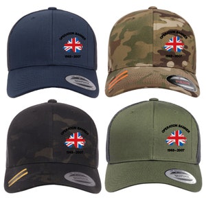 OPERATION BANNER 1969-2007 Union Flag Cap Baseball Trucker Hat Flexfit Yupoong