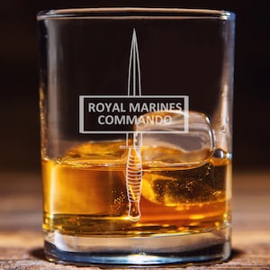 Royal Marine Commando RM Cdo - gegraveerd whiskyglas 330 ml - we kunnen elk ontwerp graveren - toekomstige commandomacht fcf frcm ctrm