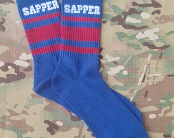 SAPPER Socks - The Corps of Royal Engineer CRE -cotton crew sock -novelty socks in regimental colours - RE