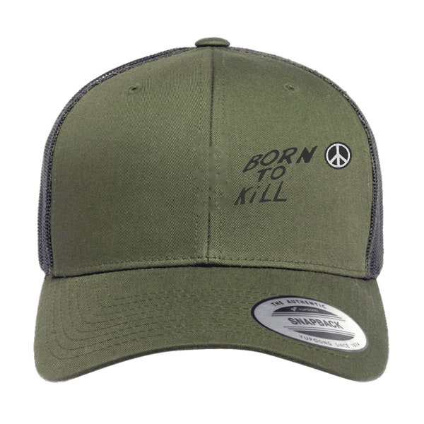 Born To Kill Full Metal Jacket Cap Hat Flexfit yupoong Camouflage snapback stretch USA Trucker emb side Peace