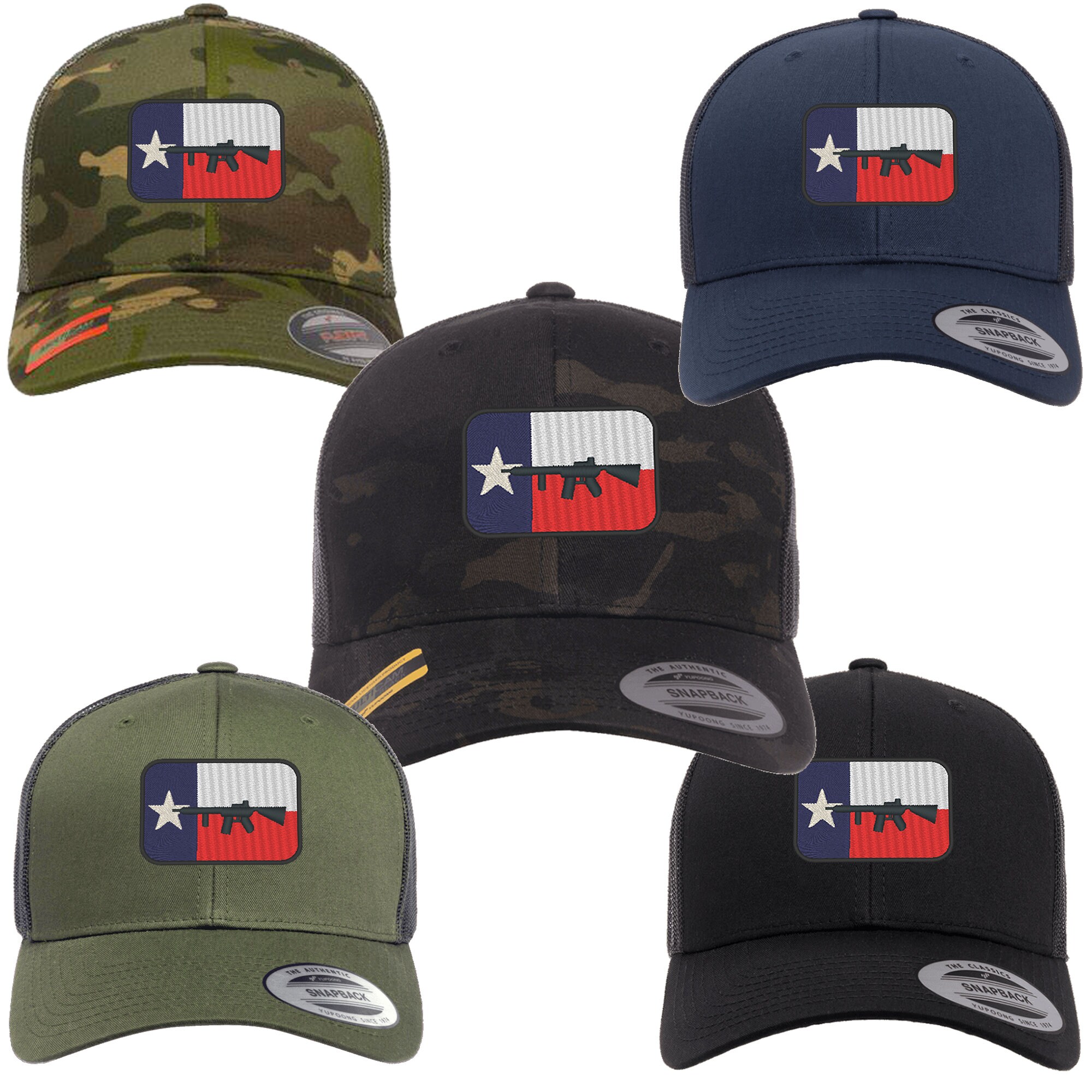 TEXAS FLAG Gun Design USA Flexfit 