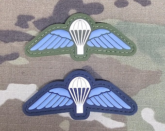 Parachutist British Paratooper wing Trade Badge - rubber pvc unique - Velcro badge raf army