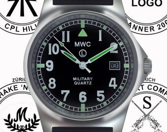 Military Watch MWC G10 LM Stainless Steel Military Watch (with date window) on a Grey NATO Strap - 50m Depth