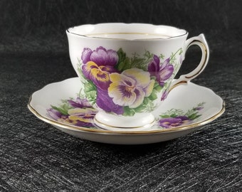 Royal Vale Footed Cup And Saucer Fine Bone China Made in England