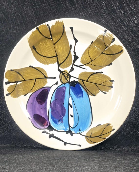Vintage Vera Neumann Forbidden Fruit Dinner Plate(s) 10