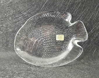 Arcoroc Poisson Fish Plates: Set of 4 Tempered Glass Dessert Plates