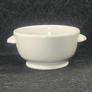 Vintage Pillivuyt Porcelain Onion Soup Handled Bowl 5&quot; France