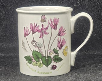 Vintage Portmeirion Cyclamen Repandum Breakfast Mug Made in England