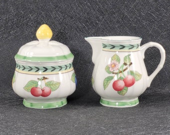 Villeroy&Boch French Garden Fleurence Creamer and Sugar Bowl Vitro-Porcelain Germany