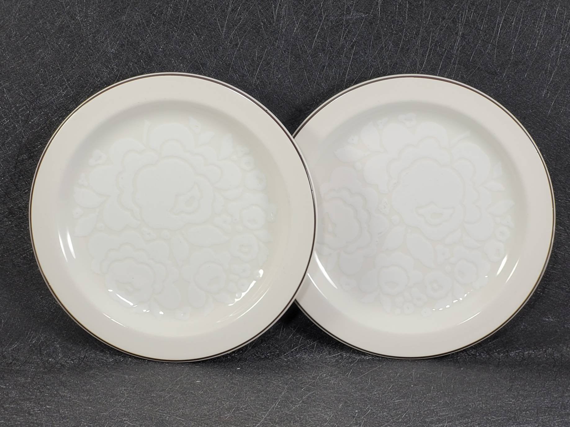 2 Vintage Midwinter Stonehenge Winter Bread And Butter Plates 7" England