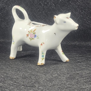 Vintage Pillivuyt France Creamer, Hand-Painted Floral Cream Pitcher, French Country Kitchen Decor, Collectible Pillivuyt
