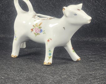 Vintage Pillivuyt France Creamer, Hand-Painted Floral Cream Pitcher, French Country Kitchen Decor, Collectible Pillivuyt