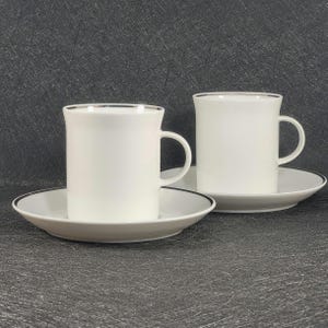 2 Vintage Rosenthsl Studio Linie Hans Theo Baumann Coffee Cups abd Saucers  Made in Germany