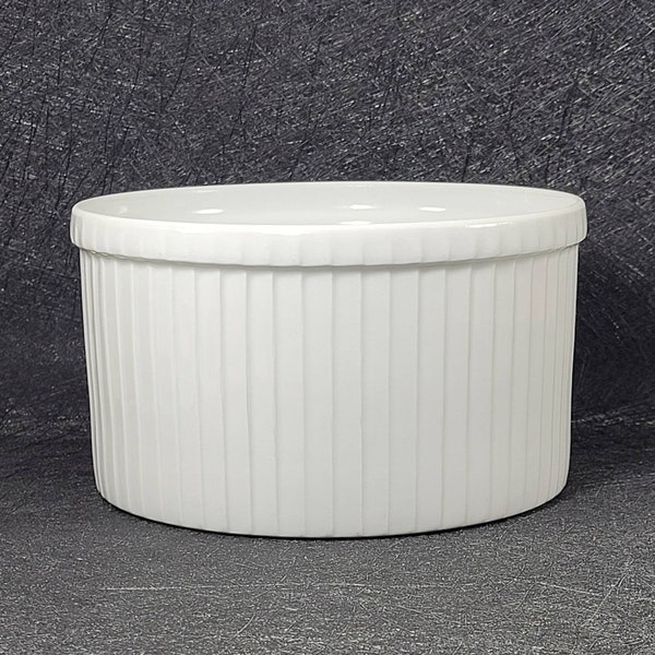 Vintage Pillivuyt France Classic White Porcelain 7 " Souffle Round Baking Dish