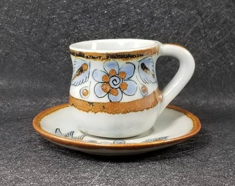 Vintage El Palomar Ken Edwards Tonala Pottery Coffee Cup and Saucer Mexico