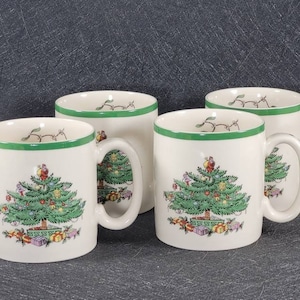4 Spode Christmas Tree Mugs Cups Holidays Christmas Decor