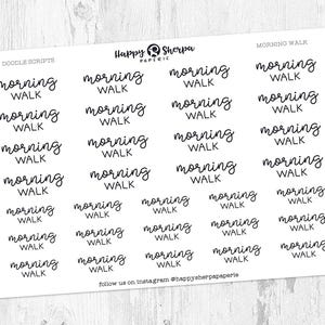 Morning Walk - Pegatinas para planificador escritas a mano