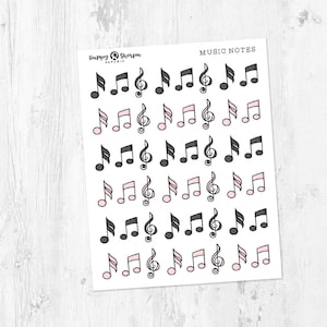 Muziek noten - 48 schattige doodle planner stickers
