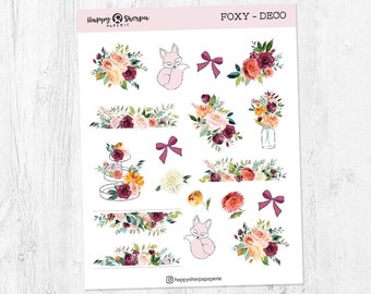Foxy -  Deco Stickersheet | Planner, Bullet Journal Stickers