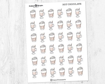 Hot Chocolate - 36 cute doodle planner stickers