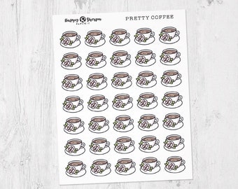 Pretty Coffee - 35 cute planner stickers