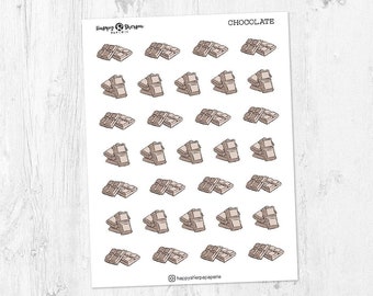 Schokolade - 31 niedliche Doodle Planer Sticker