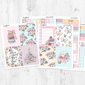 Life Is Sweet - Mini Weekly Kit planner stickers (5 sheets) - for Happy Planner and Erin Condren