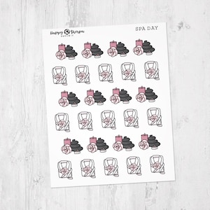 Journée Spa - 27 autocollants mignons doodle spa planner
