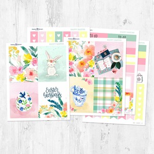 Feliz Páscoa - Mini Kit adesivos para planejador (5 folhas) - para planejadores Happy Planner e Standard Vertical