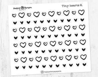 Tiny Hearts 2.  - Foiled Transparent Planner Deco Stickers