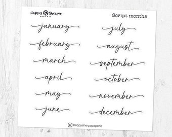 Meses de guión - Pegatinas transparentes del planificador frustrado