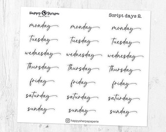 Script Days 2. - Transparent Foiled Planner Stickers