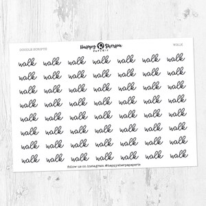 Walk - Pegatinas de planificador de guiones escritas a mano