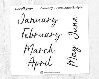 Enero-Junio Grandes Scripts - Foiled Planner Deco Stickers