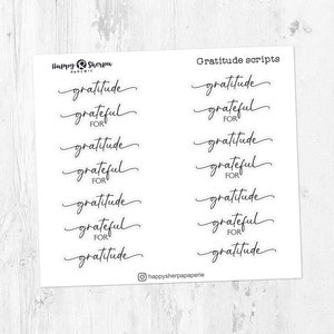 Dankbarkeit Scripts - Folierte Planner Deco Sticker
