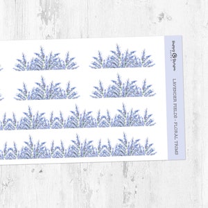 Lavender Fields - Floral Trims - Deco Stickersheet | Planner, Bullet Journal Stickers